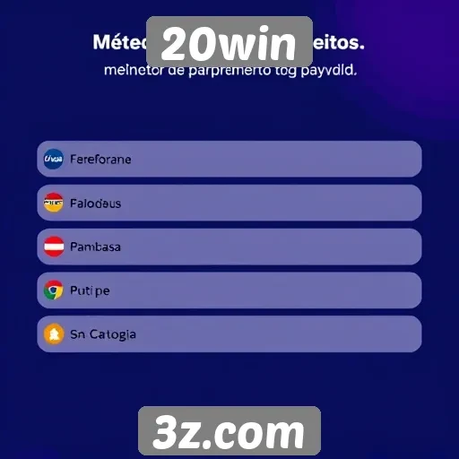 Explorando os métodos de pagamento disponíveis no 20win